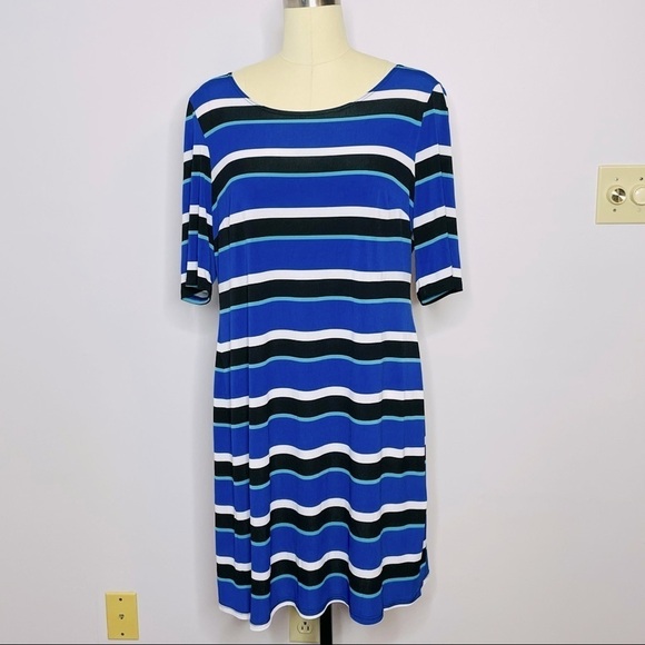 Vintage Robbie Bee Stripe Shift Dress- XL - Picture 1 of 6